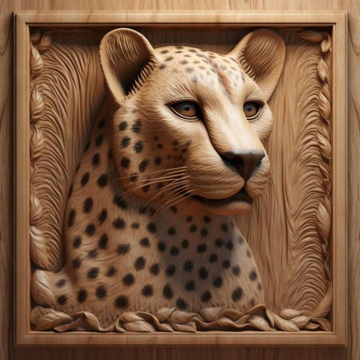 Nature and animals (st Sarah cheetah famous animal 1, NATURE_2425) 3D models for cnc
