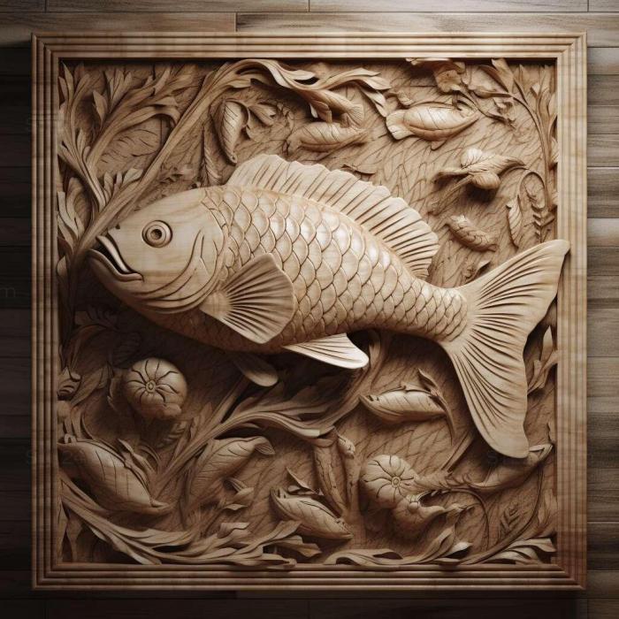 Природа и животные (Живородящие аквариумные рыбки рыбка 4, NATURE_244) 3D модель для ЧПУ станка