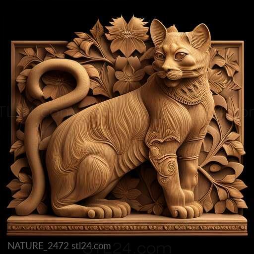 Nature and animals (st India cat famous animal 4, NATURE_2472) 3D models for cnc