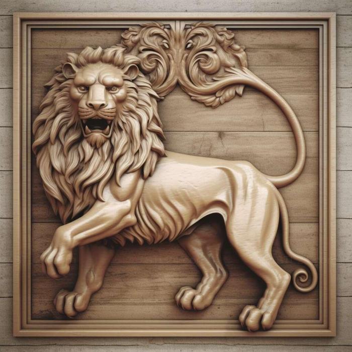 Nature and animals (st Gripsholm Lion famous animal 3, NATURE_2491) 3D models for cnc