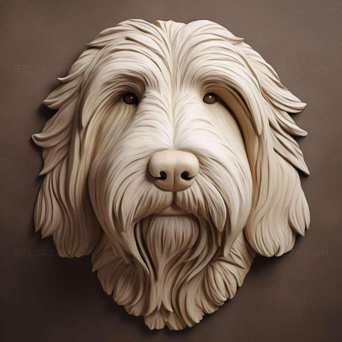 Природа и животные (Бородатая собака колли 1, NATURE_2493) 3D модель для ЧПУ станка