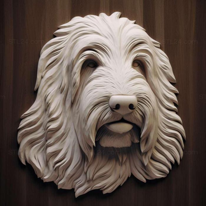 Nature and animals (Bearded Collie dog 3, NATURE_2495) 3D models for cnc