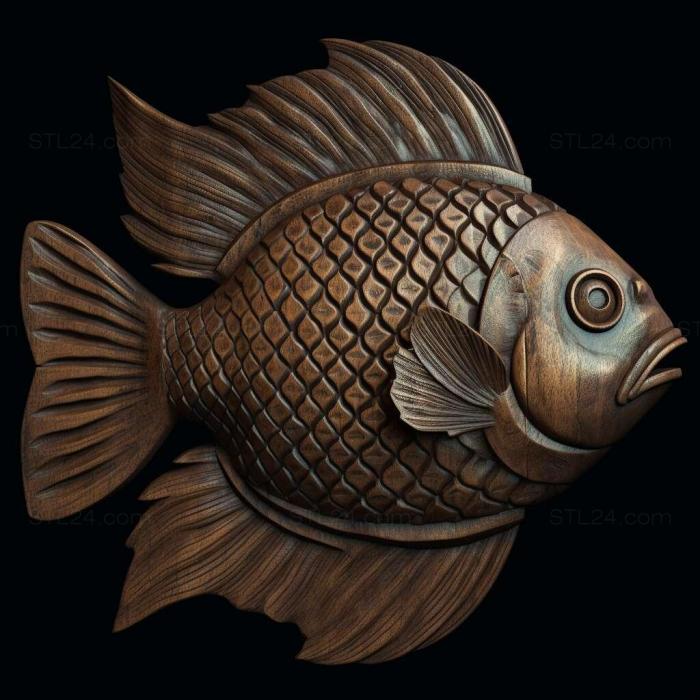 Nature and animals (Venezuelan panaka fish 1, NATURE_2513) 3D models for cnc