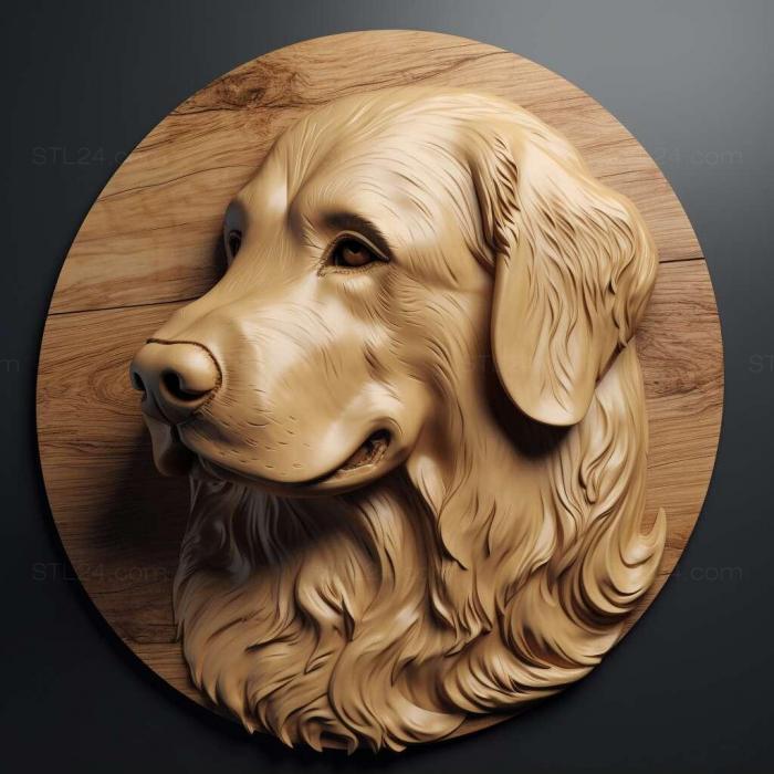 Nature and animals (golden retriever 1, NATURE_2517) 3D models for cnc