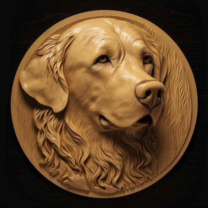 Nature and animals (golden retriever 4, NATURE_2520) 3D models for cnc