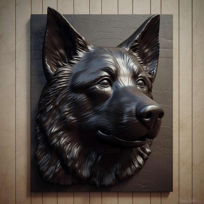 Nature and animals (st Norwegian Black Elkhound dog 3, NATURE_2531) 3D models for cnc