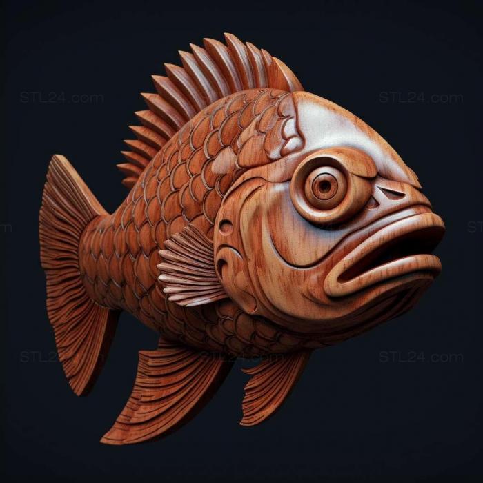 Nature and animals (Masked yulidochrome fish 3, NATURE_2535) 3D models for cnc