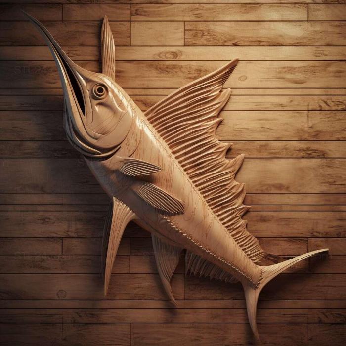 Nature and animals (Swordfish genus of fish fish 2, NATURE_2538) 3D models for cnc