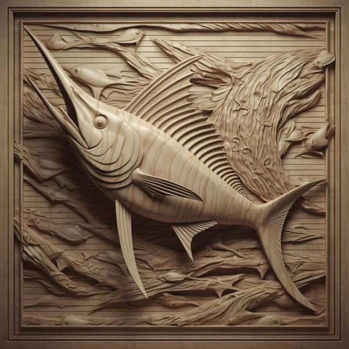 Nature and animals (Swordfish genus of fish fish 3, NATURE_2539) 3D models for cnc