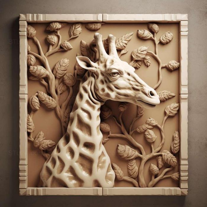 Nature and animals (st The Medici Giraffe famous animal 2, NATURE_2542) 3D models for cnc