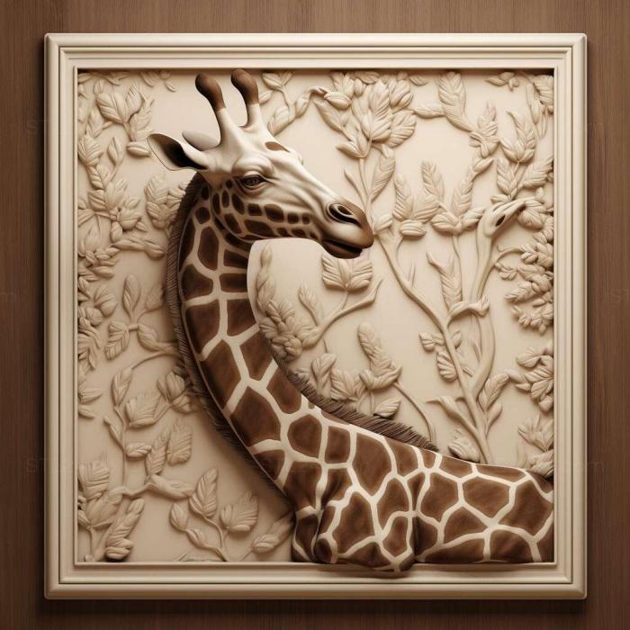 Nature and animals (st The Medici Giraffe famous animal 3, NATURE_2543) 3D models for cnc