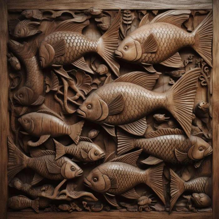 Nature and animals (st Senegalese multi fish 1, NATURE_2561) 3D models for cnc