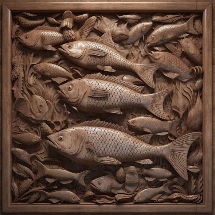 Nature and animals (st Senegalese multi fish 3, NATURE_2563) 3D models for cnc