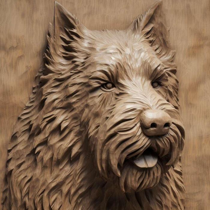 Nature and animals (Flanders Bouvier dog 1, NATURE_2565) 3D models for cnc