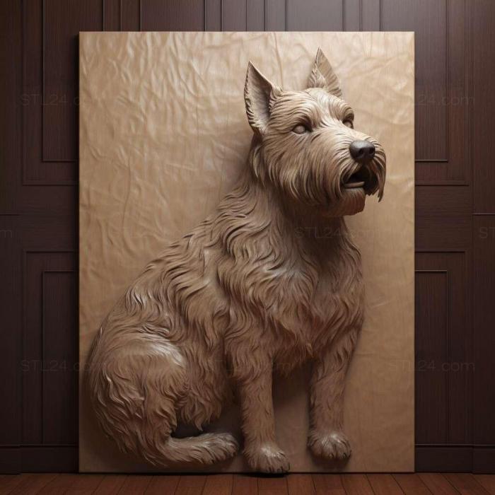 Природа и животные (Собака Фландрского Бувье 4, NATURE_2568) 3D модель для ЧПУ станка
