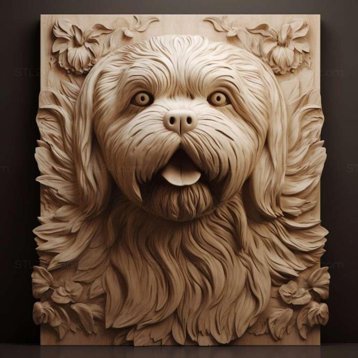 Nature and animals (st Lhasa APSO dog 2, NATURE_258) 3D models for cnc