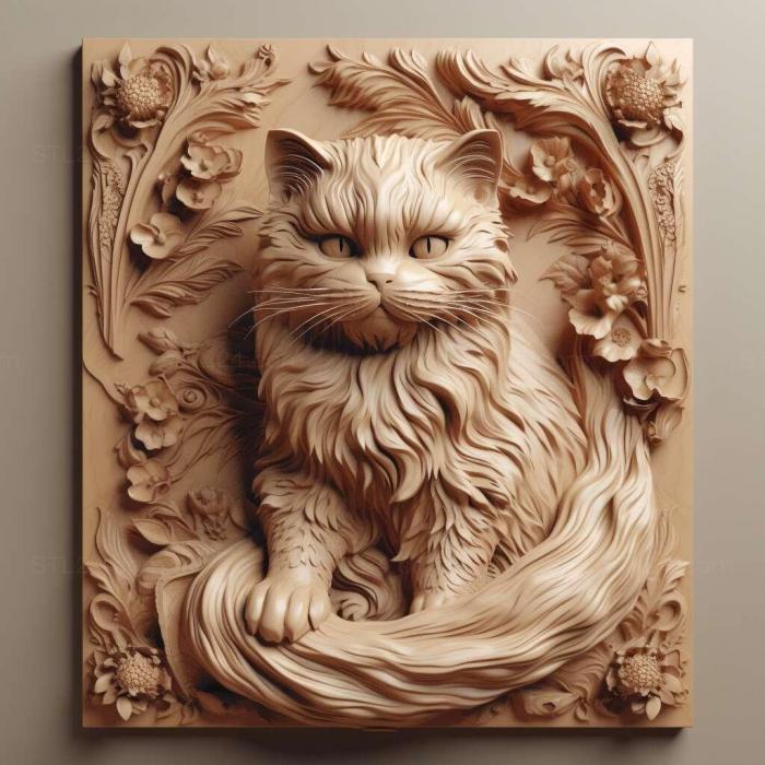Nature and animals (st Oriental Longhair cat 4, NATURE_2580) 3D models for cnc