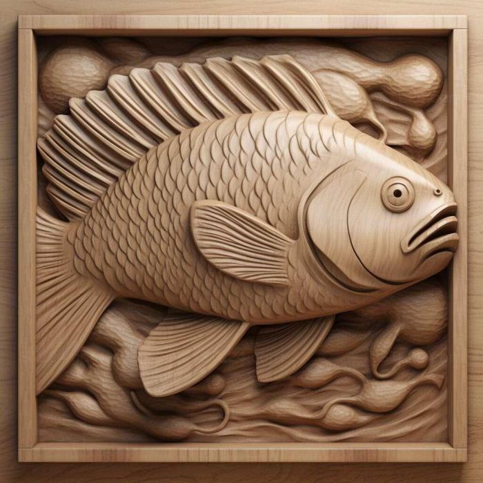 Природа и животные (Рыба ст Минор рыба 1, NATURE_2585) 3D модель для ЧПУ станка