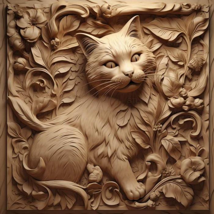 Nature and animals (Gli cat famous animal 3, NATURE_2607) 3D models for cnc