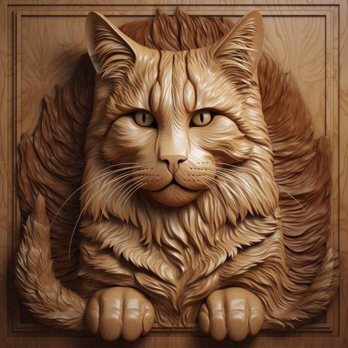 Nature and animals (st Norwegian Forest cat 4, NATURE_2612) 3D models for cnc