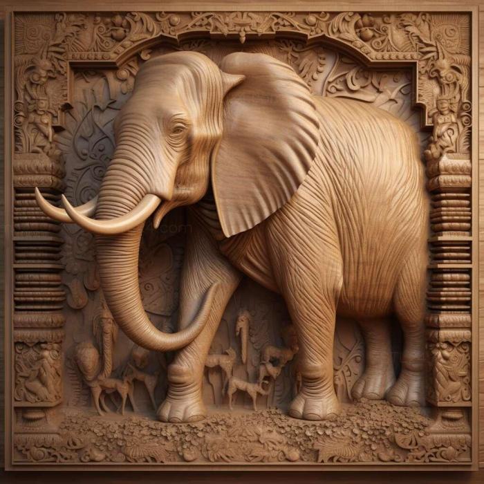 Nature and animals (Abul Abbas elephant famous animal 4, NATURE_2636) 3D models for cnc