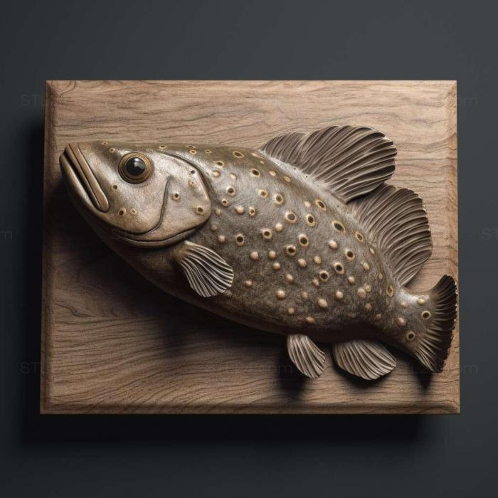 Природа и животные (Крапчатый сом рыба 2, NATURE_2642) 3D модель для ЧПУ станка