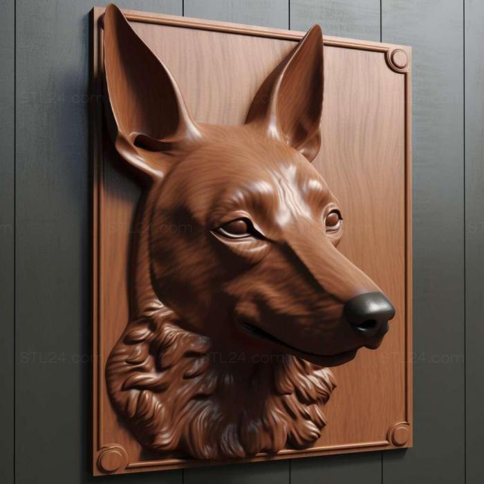 Природа и животные (Собака сент-манчестерского терьера 2, NATURE_2662) 3D модель для ЧПУ станка