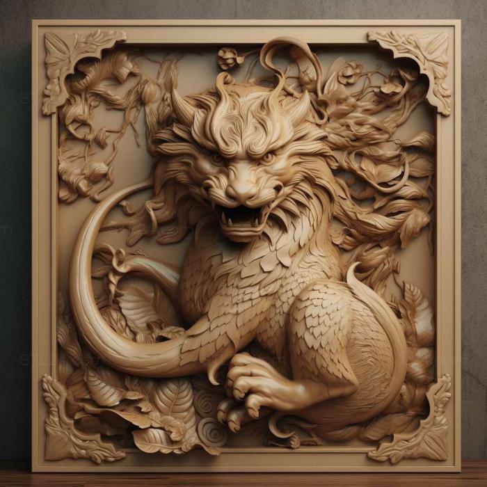 Nature and animals (st Dragon Li cat 1, NATURE_2665) 3D models for cnc