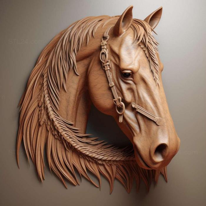 Nature and animals (st Comanche horse famous animal 1, NATURE_2697) 3D models for cnc