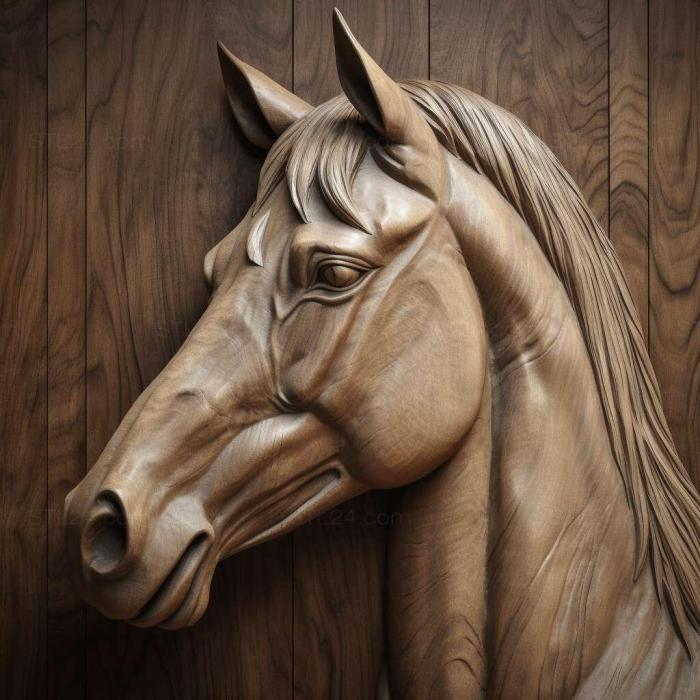 Природа и животные (Лошадь святого команча знаменитое животное 4, NATURE_2700) 3D модель для ЧПУ станка