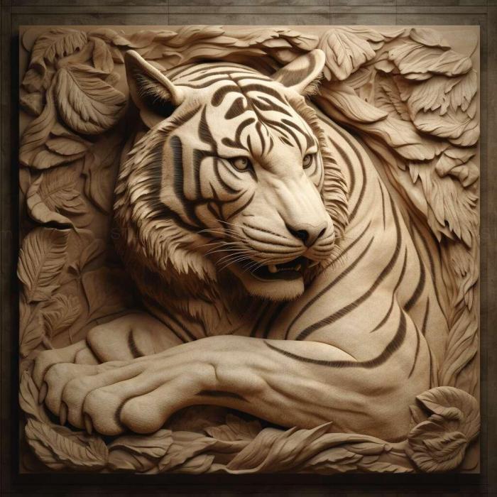 Nature and animals (st Panthera tigris acutidens 3, NATURE_2703) 3D models for cnc