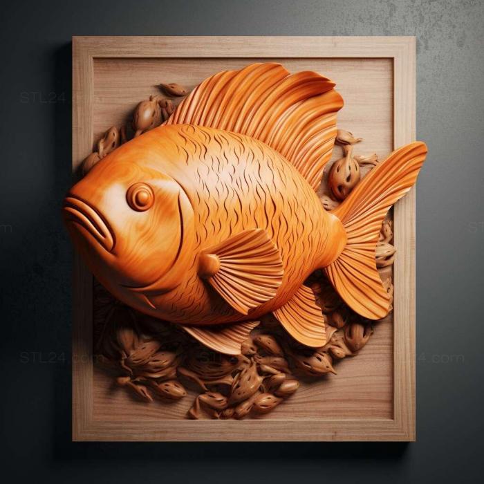 Nature and animals (st Orange amphiprion fish 4, NATURE_2744) 3D models for cnc