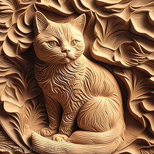 Природа и животные (Мучной кот знаменитое животное 1, NATURE_2753) 3D модель для ЧПУ станка