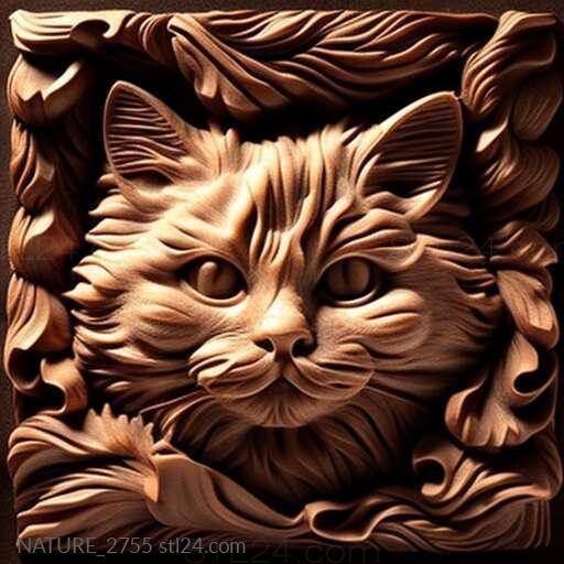 Nature and animals (st Flour cat famous animal 3, NATURE_2755) 3D models for cnc