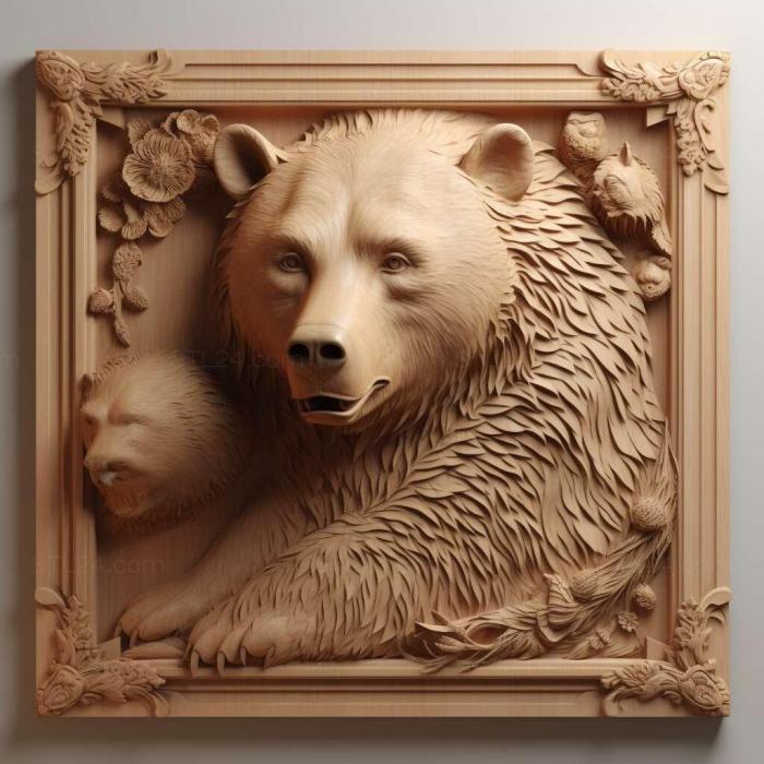 Nature and animals (st Senya bear famous animal 2, NATURE_2758) 3D models for cnc