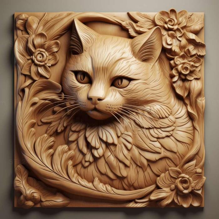 Nature and animals (Matroska cat famous animal 2, NATURE_2778) 3D models for cnc