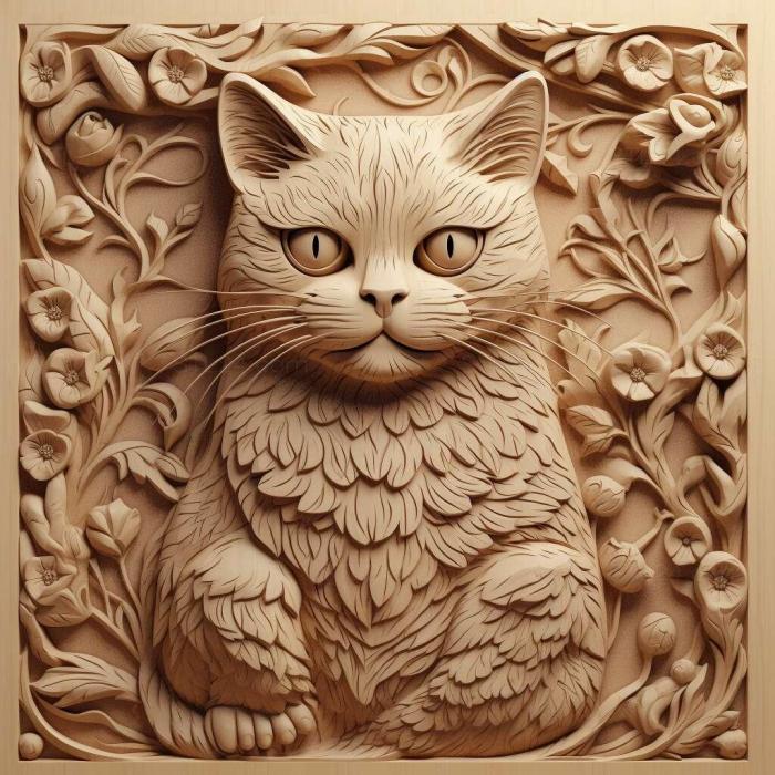 Nature and animals (Matroska cat famous animal 4, NATURE_2780) 3D models for cnc