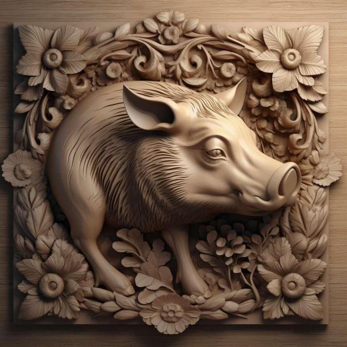 Nature and animals (Pigasus politics famous animal 1, NATURE_2789) 3D models for cnc