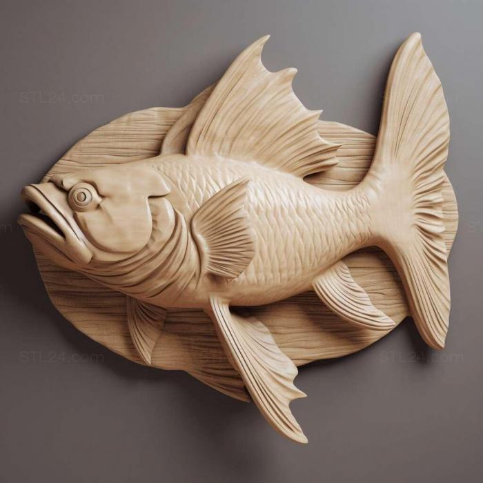 Природа и животные (Канал сом рыба 4, NATURE_2812) 3D модель для ЧПУ станка