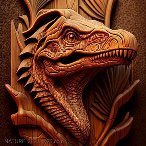 Природа и животные (Дилофозавр 3, NATURE_2827) 3D модель для ЧПУ станка