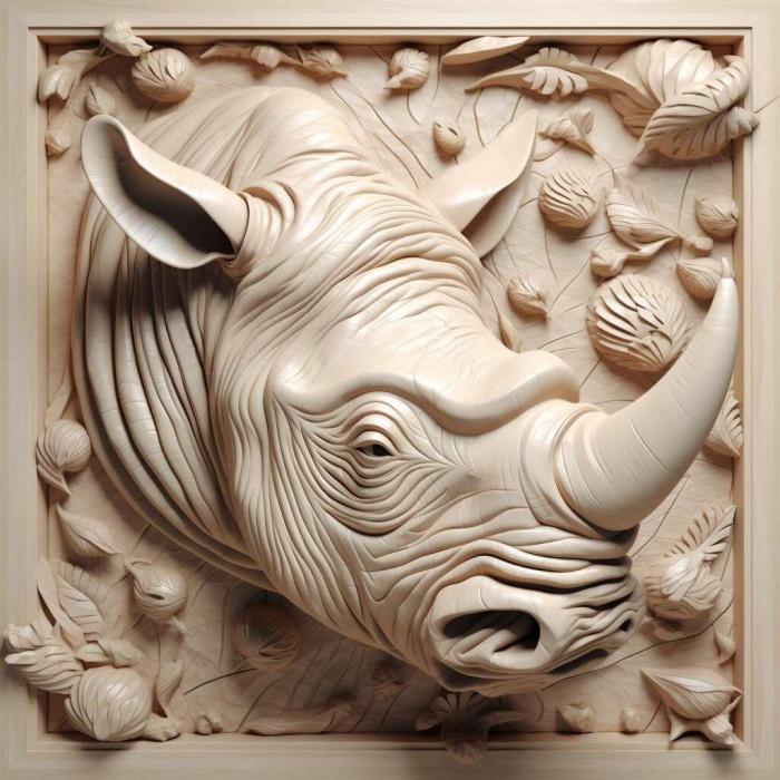 Nature and animals (st Nola rhinoceros famous animal 1, NATURE_2841) 3D models for cnc