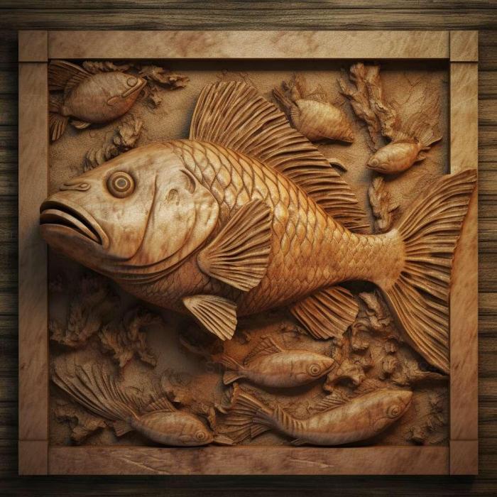 Nature and animals (st Fire barbus fish 1, NATURE_285) 3D models for cnc