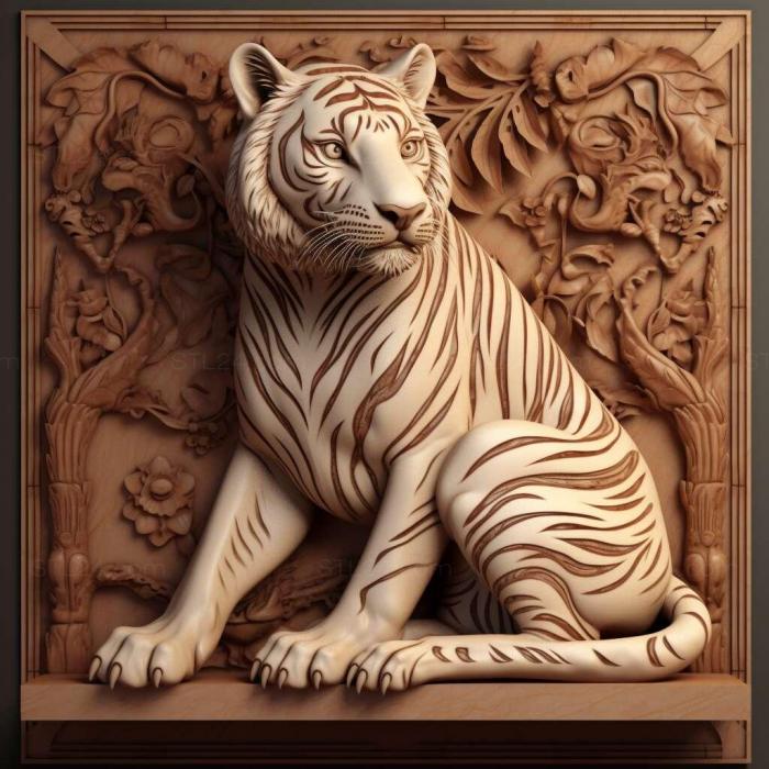 Nature and animals (st Cinderella tigress famous animal 2, NATURE_2854) 3D models for cnc