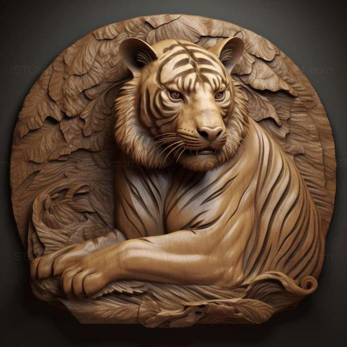 Nature and animals (st Cinderella tigress famous animal 3, NATURE_2855) 3D models for cnc