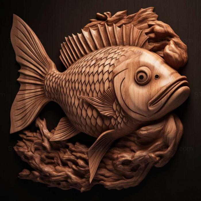 Nature and animals (st Fire barbus fish 2, NATURE_286) 3D models for cnc
