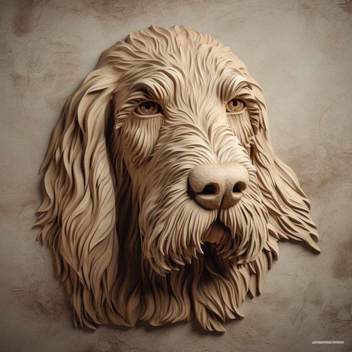 Природа и животные (Св. итальянская собака спиноне 4, NATURE_2868) 3D модель для ЧПУ станка