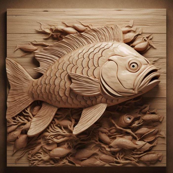 Nature and animals (st Fire barbus fish 3, NATURE_287) 3D models for cnc