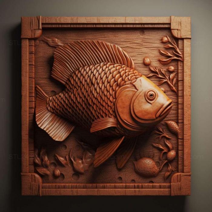 Природа и животные (Рыба-барбус Fire 4, NATURE_288) 3D модель для ЧПУ станка
