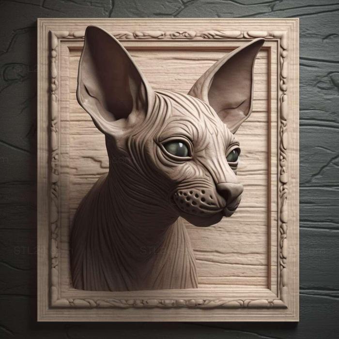 Nature and animals (Mexican Hairless cat 1, NATURE_2917) 3D models for cnc
