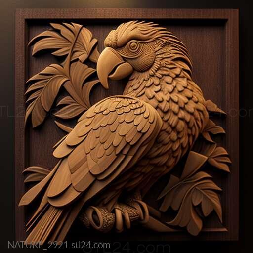 Nature and animals (st Alex parrot famous animal 1, NATURE_2921) 3D models for cnc